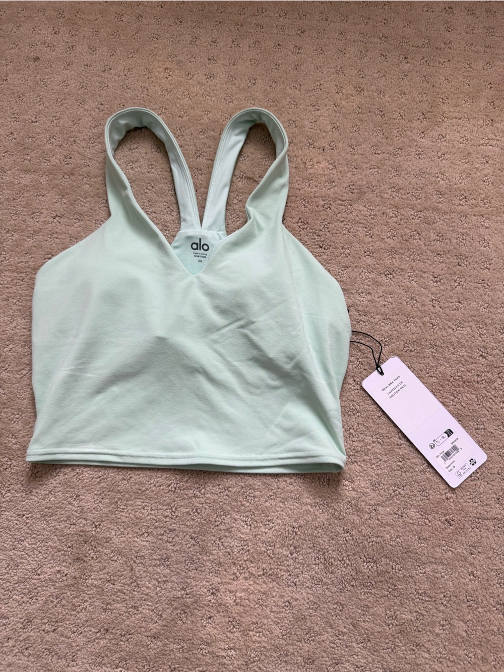 Alo Yoga Spearmint bra crop workout top